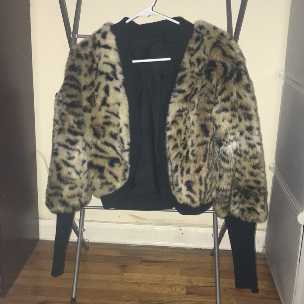 Leopard print bolero jacket size P